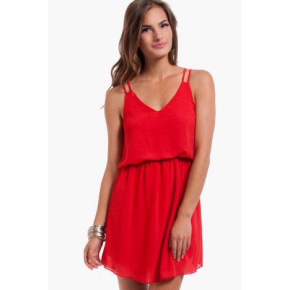 Tobi Square One Tank Dress Red